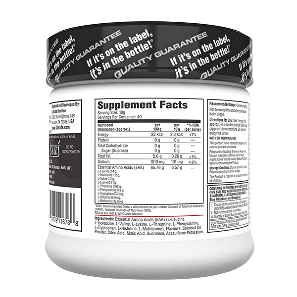 supplement facts of labrada EAA